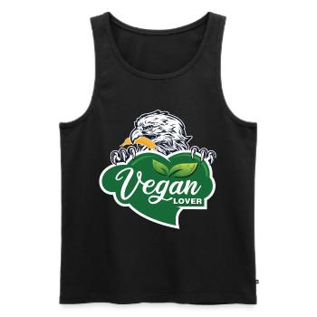 Vegan Lover Adler Grafik - Männer Premium Bio Tank Top - Schwarz - Vorne - Michal (187cm)