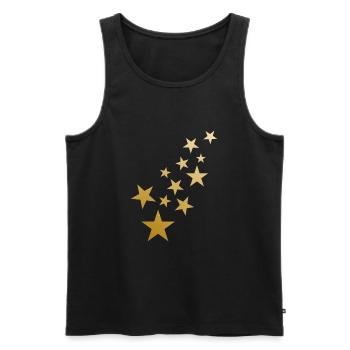 Sterne Muster - Männer Premium Bio Tank Top - Schwarz - Vorne - Michal (187cm)
