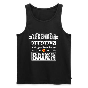 Badner Legenden - Männer Premium Bio Tank Top - Schwarz - Vorne - AI Model Male 178 light (178cm)