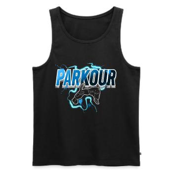 Parkour - Débardeur bio Premium Homme - noir - Devant - Michal (187cm)