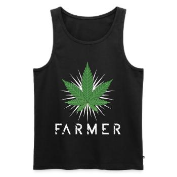 Hanf Farmer - Männer Premium Bio Tank Top - Schwarz - Vorne - AI Model Male 178 light (178cm)