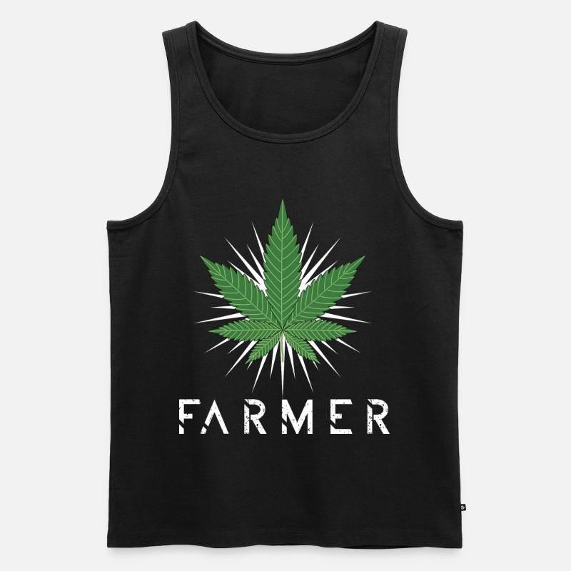 Hanf Farmer - Männer Premium Bio Tank Top - Schwarz