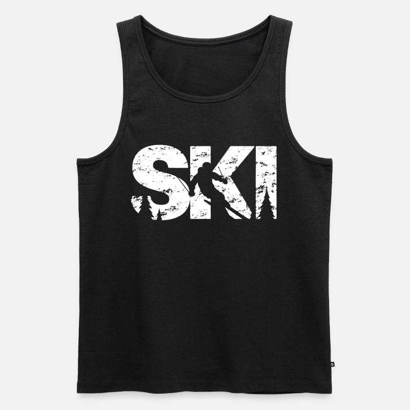 Ski - Männer Premium Bio Tank Top - Schwarz