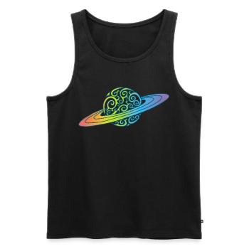Planet Regenbogen - Männer Premium Bio Tank Top - Schwarz - Vorne - Michal (187cm)