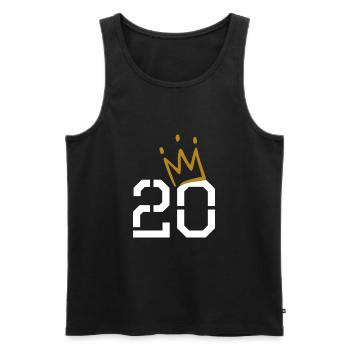 20 Birthday with Crown - Men's Premium Organic Tank Top - black - Front - Michal (187cm)