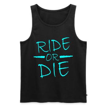 Ride or Die - Männer Premium Bio Tank Top - Schwarz - Vorne - AI Model Male 178 light (178cm)