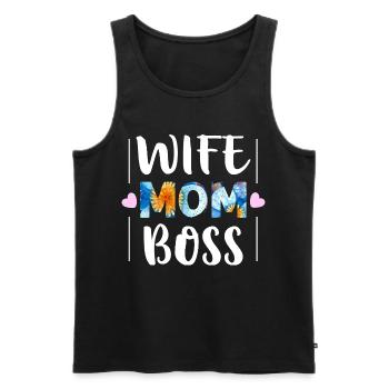 Maman - Débardeur bio Premium Homme - noir - Devant - Michal (187cm)