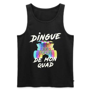 Quad: Crazy quad T-shirt, multi-coloured quad - Men's Premium Organic Tank Top - black - Front - AI Model Male 178 light (178cm)