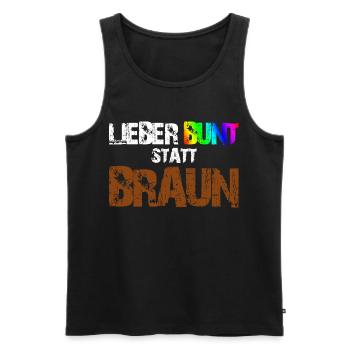 Lieber Bunt Statt Braun - Männer Premium Bio Tank Top - Schwarz - Vorne - AI Model Male 178 light (178cm)