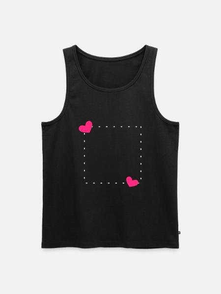Heart Frame Ornament Line - Men's Premium Organic Tank Top - black