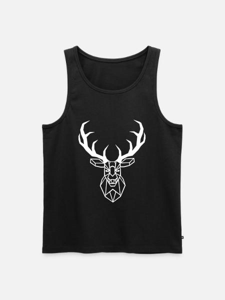 White Geometric Deer - Men's Premium Organic Tank Top - black
