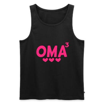 Oma hoch Drei - Dreifache Oma - Männer Premium Bio Tank Top - Schwarz - Vorne - Michal (187cm)