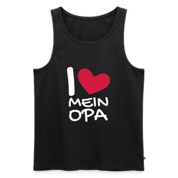 Ich liebe mein Opa - Männer Premium Bio Tank Top - Schwarz - Vorne - Michal (187cm)