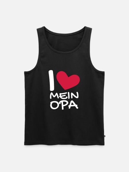 Ich liebe mein Opa - Männer Premium Bio Tank Top - Schwarz