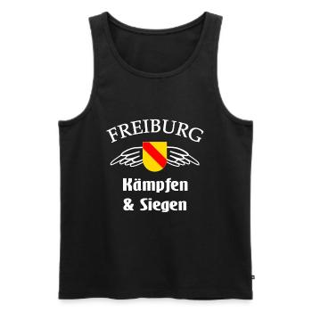 Freiburger - Männer Premium Bio Tank Top - Schwarz - Vorne - AI Model Male 178 light (178cm)