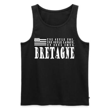 Gift idea Brittany. Proverb and Breton flag - Men's Premium Organic Tank Top - black - Front - AI Model Male 178 light (178cm)