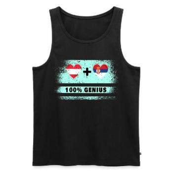 Austria and Serbia 100% Ingenious / Gift - Men's Premium Organic Tank Top - black - Front - AI Model Male 178 light (178cm)