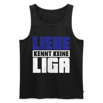 LIEBE KENNT KEINE LIGA | 2.Liga Absteiger Shirt - Männer Premium Bio Tank Top - Schwarz - Vorne - AI Model Male 178 light (178cm)