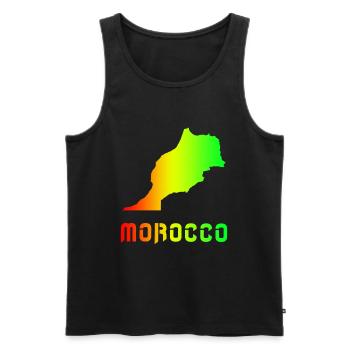 Maroc Arc-en-ciel Plan design / cadeau - Débardeur bio Premium Homme - noir - Devant - AI Model Male 178 light (178cm)