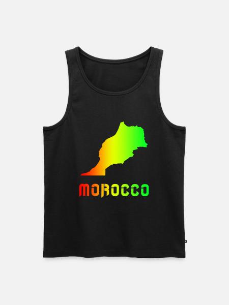 Morocco Rainbow Maps Design / Gift - Men's Premium Organic Tank Top - black