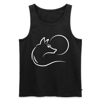 Wolf at full moon - Men's Premium Organic Tank Top - black - Front - AI Model Male 178 light (178cm)