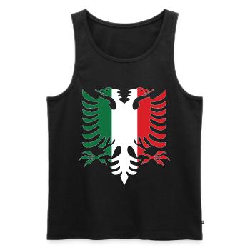 Albanie Italie Drapeau - Débardeur bio Premium Homme - noir - Devant - AI Model Male 178 light (178cm)