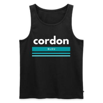 Cordon Bleu Funny Shirt Gift - Men's Premium Organic Tank Top - black - Front - AI Model Male 178 light (178cm)