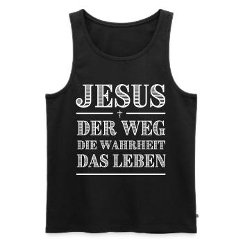 Jesus Der Weg Die Wahrheit Das Leben - Männer Premium Bio Tank Top - Schwarz - Vorne - AI Model Male 178 light (178cm)