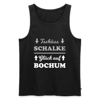 Aufstieg Bochum - Männer Premium Bio Tank Top - Schwarz - Vorne - Michal (187cm)