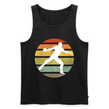 Discus throw Discus throw Athletics Retro Sport - Men's Premium Organic Tank Top - black - Front - AI Model Male 178 light (178cm)