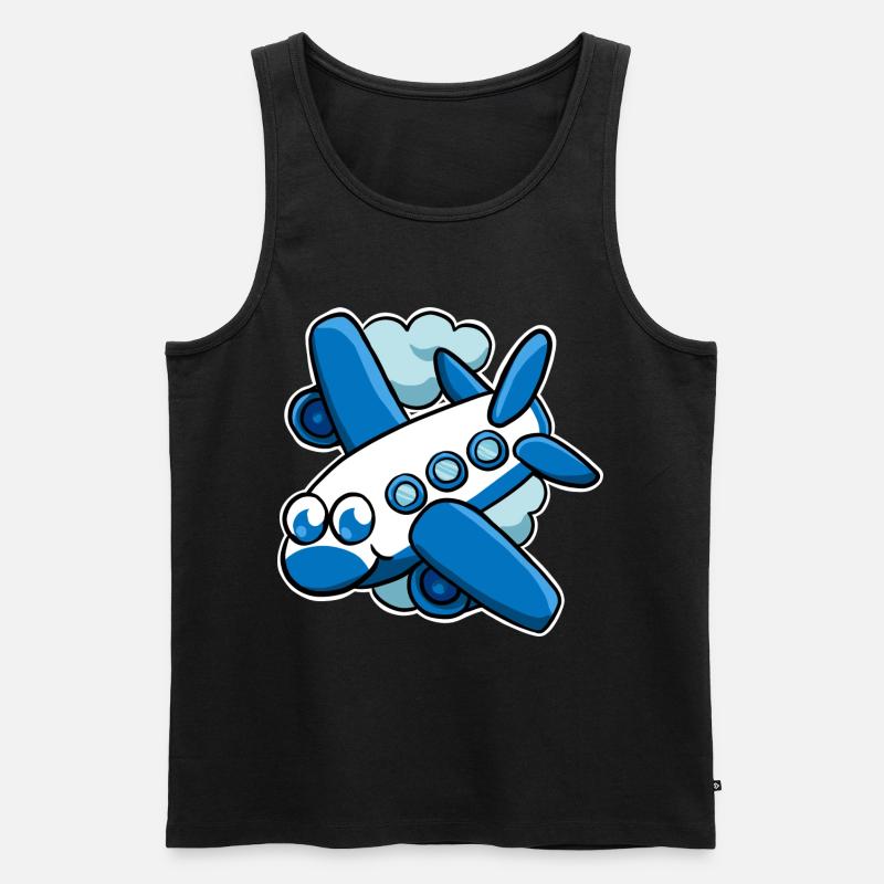 Flugzeug - Männer Premium Bio Tank Top - Schwarz