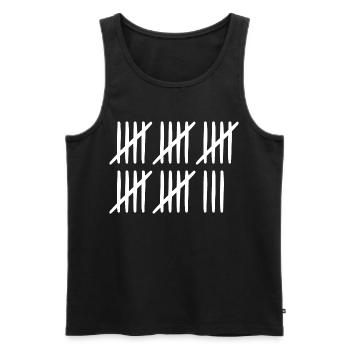 28 birthday tally sheet 28 years old - Men's Premium Organic Tank Top - black - Front - Michal (187cm)