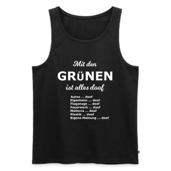 Doofe Partei - Männer Premium Bio Tank Top - Schwarz - Vorne - AI Model Male 178 light (178cm)