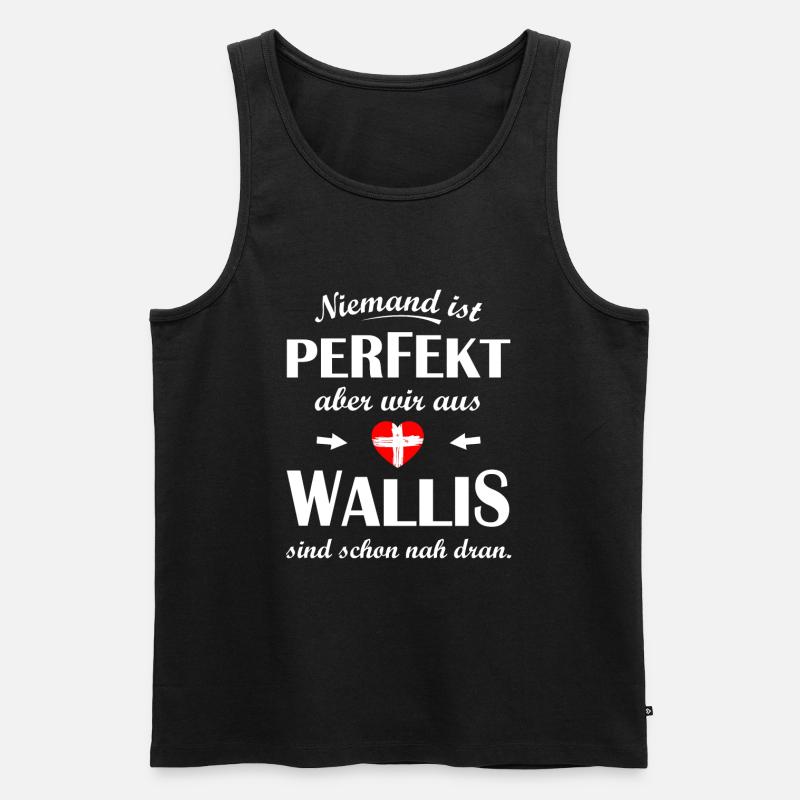 Kanton Wallis Schweiz - Männer Premium Bio Tank Top - Schwarz
