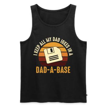 Dad Joke Floppy Disk Retro Design - Men's Premium Organic Tank Top - black - Front - AI Model Male 178 light (178cm)