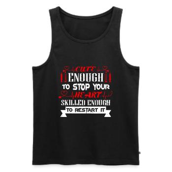 Funny Paramedic Quote Gift For EMT CNA Nurse - Men's Premium Organic Tank Top - black - Front - Michal (187cm)