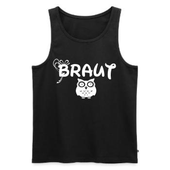 braut jgsa eule girls lustig spruch team aufkleber - Männer Premium Bio Tank Top - Schwarz - Vorne - Michal (187cm)
