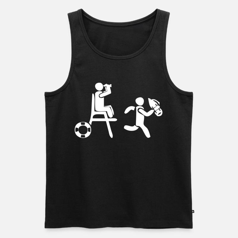 Rettungsschwimmer - Männer Premium Bio Tank Top - Schwarz