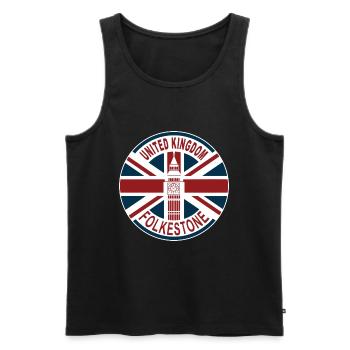 Folkestone United Kingdom UK Union Jack British Fl - Men's Premium Organic Tank Top - black - Front - Michal (187cm)