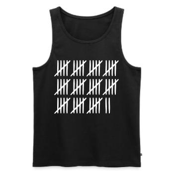 57. Geburtstag Strichliste 57 Jahre alt - Männer Premium Bio Tank Top - Schwarz - Vorne - Michal (187cm)