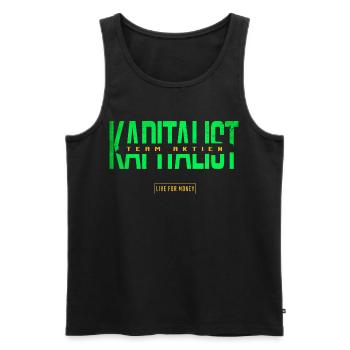 Kapitalist Team Aktien - Männer Premium Bio Tank Top - Schwarz - Vorne - AI Model Male 178 light (178cm)