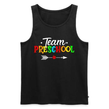 équipe préscolaire - Débardeur bio Premium Homme - noir - Devant - AI Model Male 178 light (178cm)