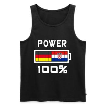 Allemagne et Croatie Power 100% - Débardeur bio Premium Homme - noir - Devant - Michal (187cm)