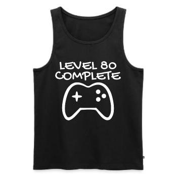 80 anniversaire - Niveau 80 Complete - Gamer 80 ans - Débardeur bio Premium Homme - noir - Devant - Michal (187cm)