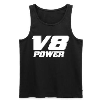 V8 - Männer Premium Bio Tank Top - Schwarz - Vorne - Michal (187cm)