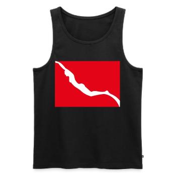 Freediving Flag with Girl Freediver - Men's Premium Organic Tank Top - black - Front - AI Model Male 178 light (178cm)