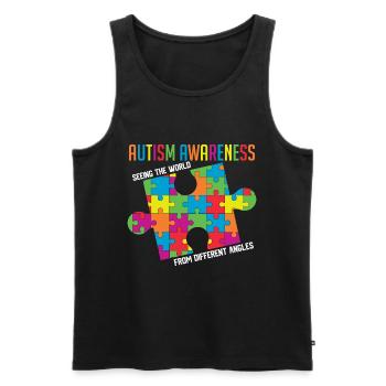Seeing The World From Different Angles - Men's Premium Organic Tank Top - black - Front - Michal (187cm)