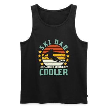Ski Dad wie ein normaler Papa, aber cooler - Männer Premium Bio Tank Top - Schwarz - Vorne - AI Model Male 178 light (178cm)