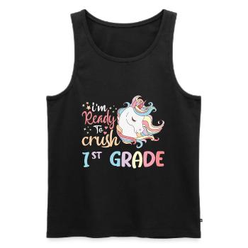 Ready To Crush 1St Grade Unicorn Lovers - Men's Premium Organic Tank Top - black - Front - Michal (187cm)