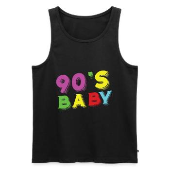 90S Baby 90S Kostüm Nostalgie - Männer Premium Bio Tank Top - Schwarz - Vorne - AI Model Male 178 light (178cm)